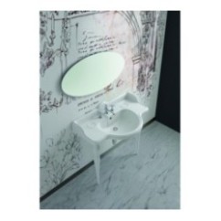 SOVEREIGN lavabo consolle 95 cm. + coppia gambe QUEEN finitura bianco lucido