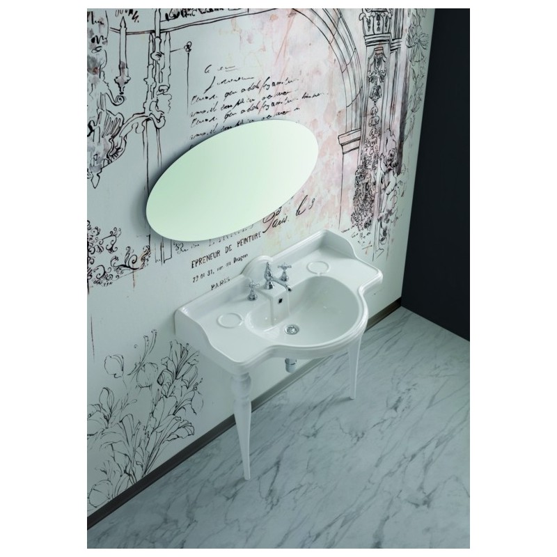 SOVEREIGN lavabo consolle 95 cm. + coppia gambe QUEEN finitura bianco lucido