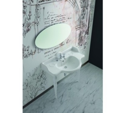 SOVEREIGN lavabo consolle 95 cm. + coppia gambe QUEEN finitura bianco lucido