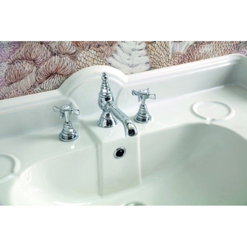 SOVEREIGN lavabo consolle 95 cm. + coppia gambe QUEEN finitura bianco lucido