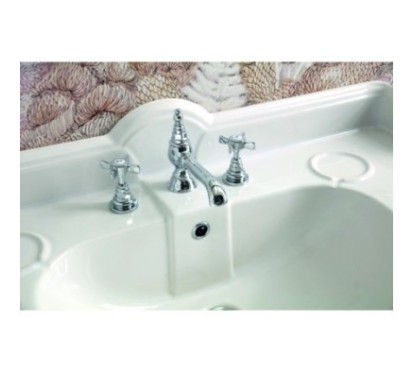 SOVEREIGN lavabo consolle 95 cm. + coppia gambe QUEEN finitura bianco lucido