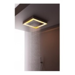 Soffione cromoterapia da incasso in acciaio inox 520x520 mm per interruttore ON/OFF