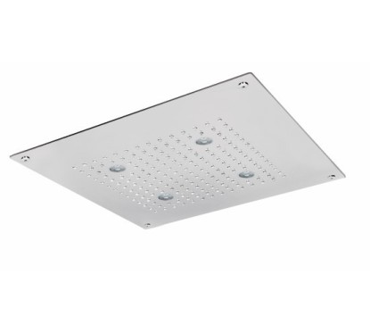 TOP COLOURS soffione cromoterapia da incasso. Quadrato 400x400 con tastiera finitura satinato