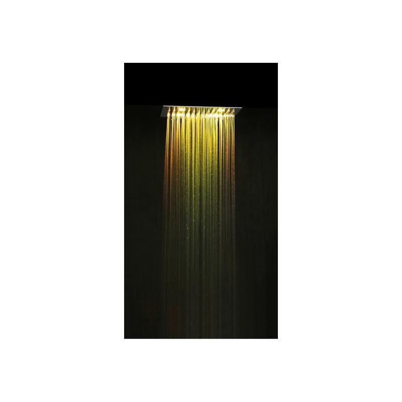 TOP COLOURS soffione cromoterapia da incasso. Quadrato 400x400 con tastiera finitura satinato