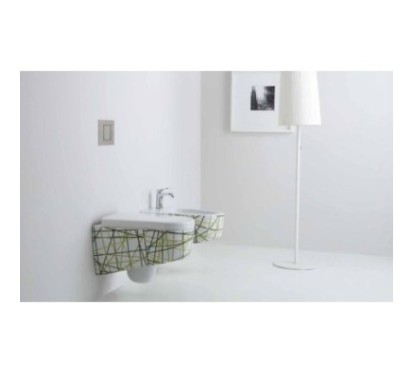 SHAPE vaso + bidet sospesi finitura nest verde