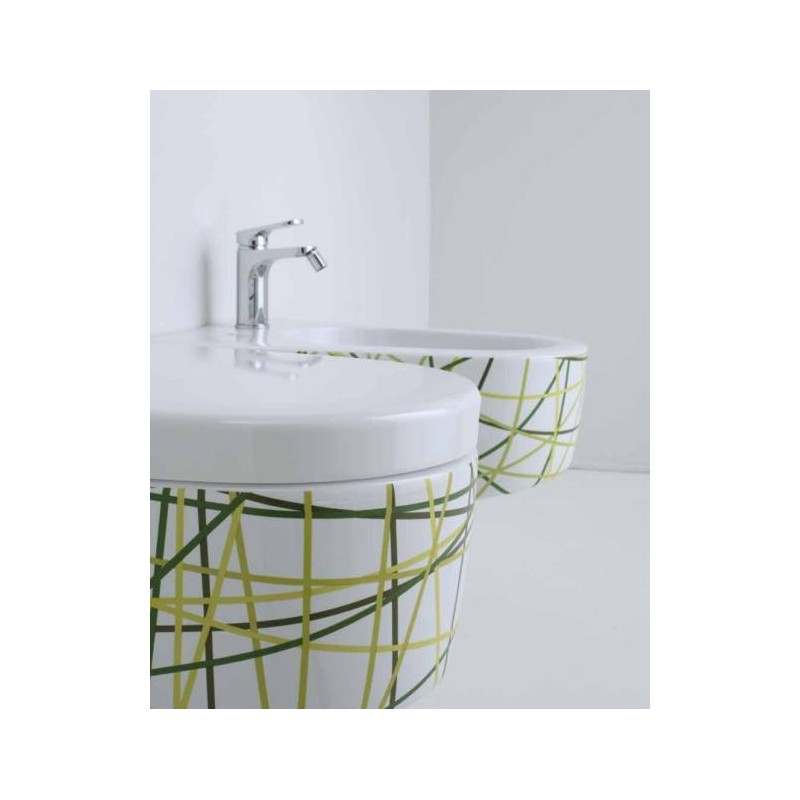 SHAPE vaso + bidet sospesi finitura nest verde