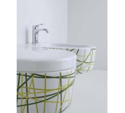 SHAPE vaso + bidet sospesi finitura nest verde
