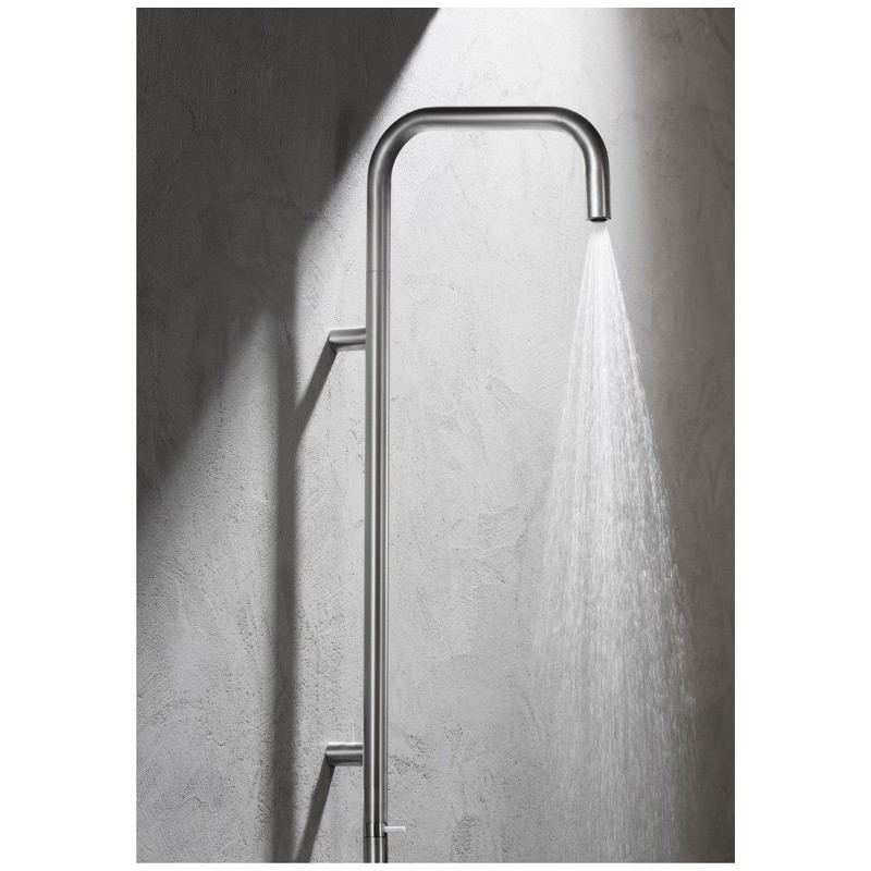 Colonna doccia con miscelatore progressivo finitura acciaio spazzolato