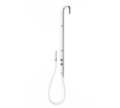 Colonna doccia con miscelatore progressivo finitura acciaio spazzolato