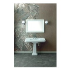 ALBANO lavabo consolle 105 cm. + colonna finitura bianco lucido