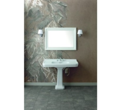 ALBANO lavabo consolle 105 cm. + colonna finitura bianco lucido