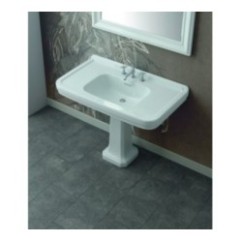 ALBANO lavabo consolle 105 cm. + colonna finitura bianco lucido
