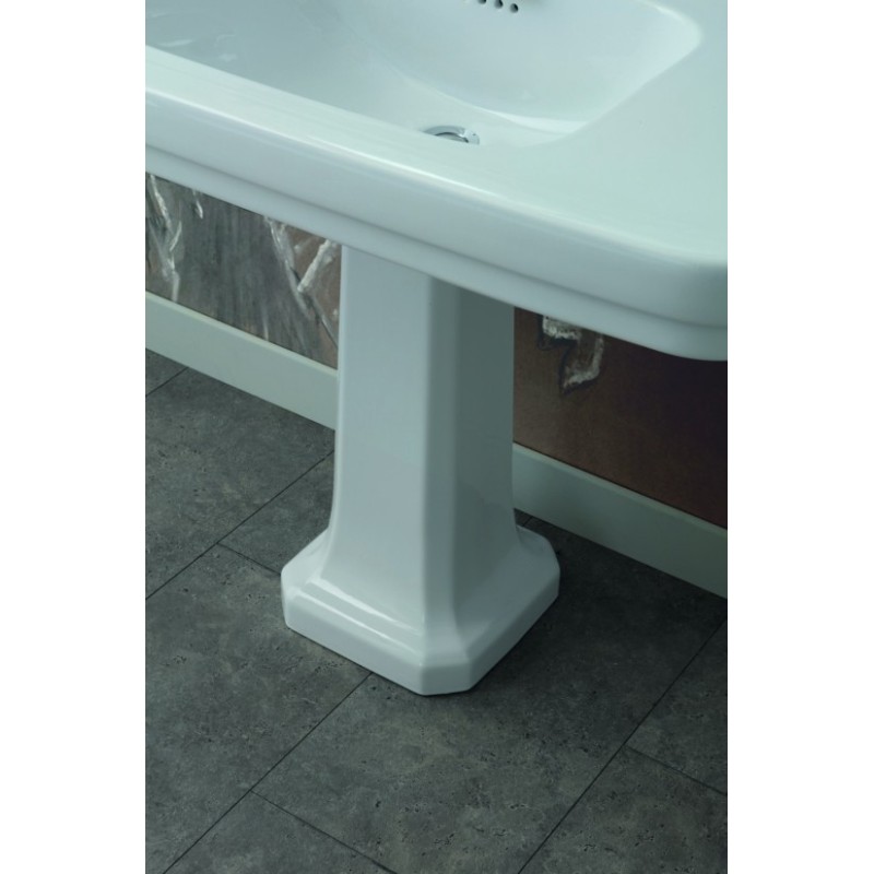 ALBANO lavabo consolle 105 cm. + colonna finitura bianco lucido