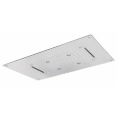 Soffione cromoterapia da incasso in acciaio inox 3 getti 4 led 700x400