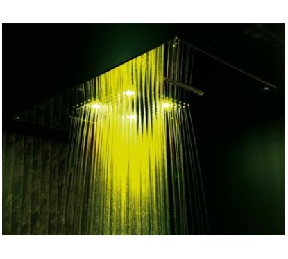 Soffione cromoterapia da incasso in acciaio inox 3 getti 4 led 700x400