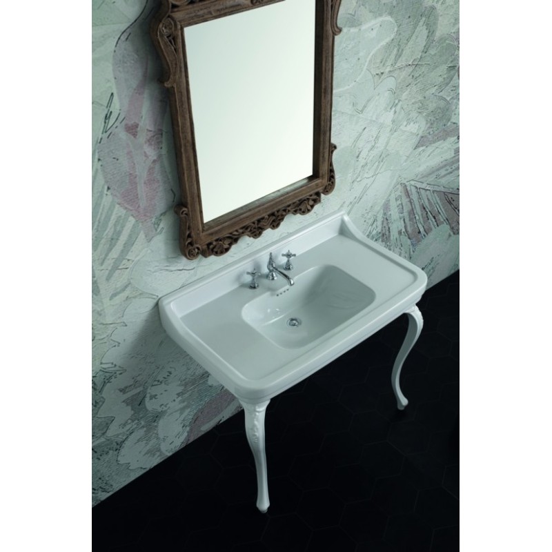 VENICE lavabo consolle 105 cm. + coppia gambe VENICE finitura bianco lucido