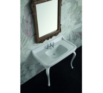 VENICE lavabo consolle 105 cm. + coppia gambe VENICE finitura bianco lucido