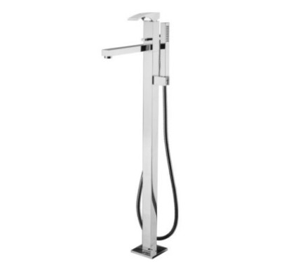CRYSTAL Monocomando vasca a pavimento con kit doccia finitura cromo