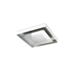 Soffione cromoterapia da incasso in acciaio inox 520x520 mm con pulsantiera