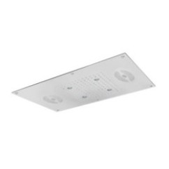 Soffione cromoterapia da incasso in acciaio inox 700x400 mm con pulsantiera