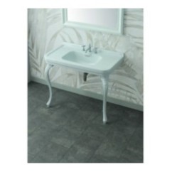 ALBANO lavabo consolle 105 cm. + coppia gambe VENICE finitura bianco lucido