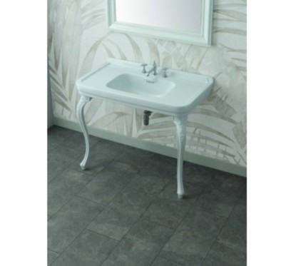 ALBANO lavabo consolle 105 cm. + coppia gambe VENICE finitura bianco lucido
