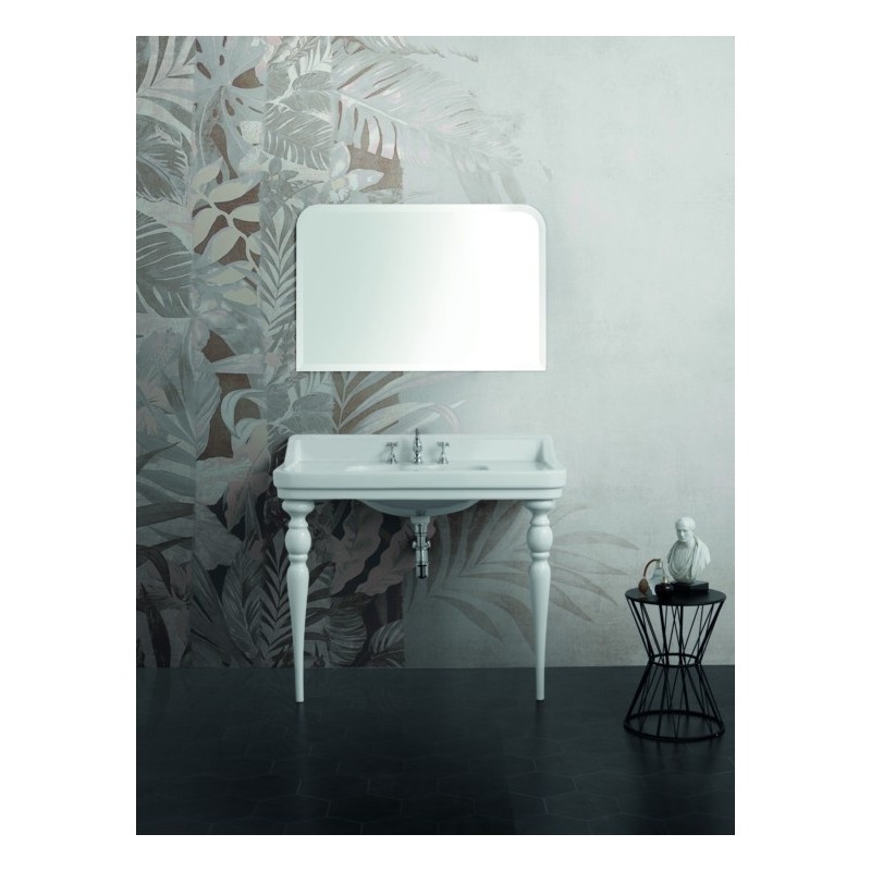 VENICE lavabo consolle 105 cm. + coppia gambe QUEEN finitura bianco lucido