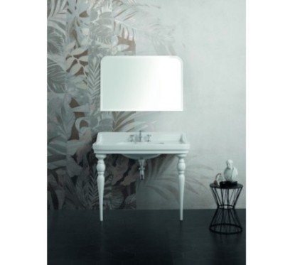 VENICE lavabo consolle 105 cm. + coppia gambe QUEEN finitura bianco lucido