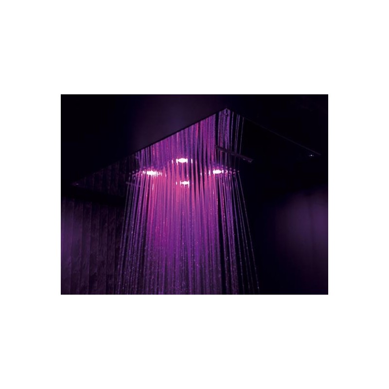 Soffione cromoterapia da incasso in acciaio inox 3 getti 4 led 700x400