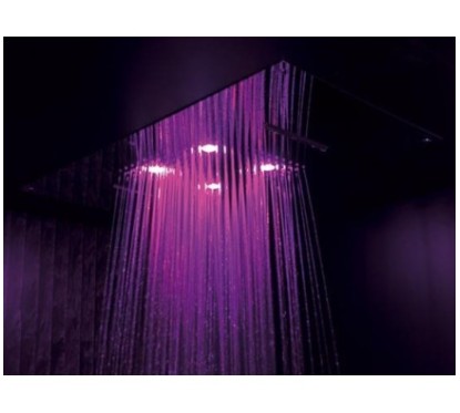 Soffione cromoterapia da incasso in acciaio inox 3 getti 4 led 700x400