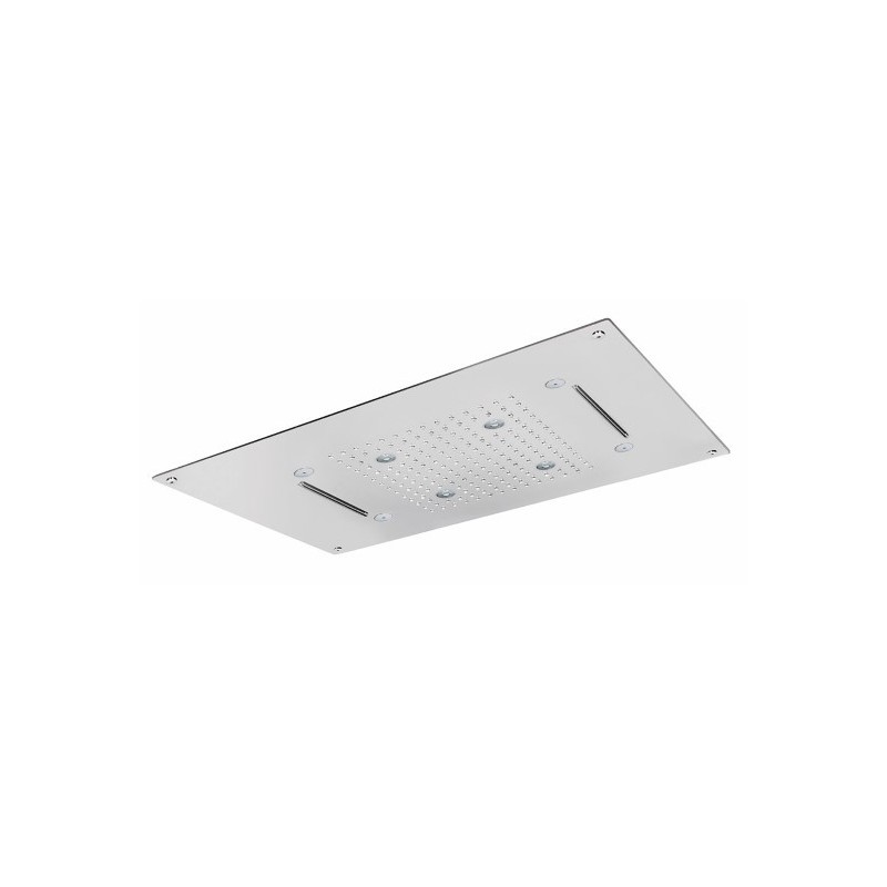 Soffione cromoterapia da incasso in acciaio inox 3 getti 4 led 700x400