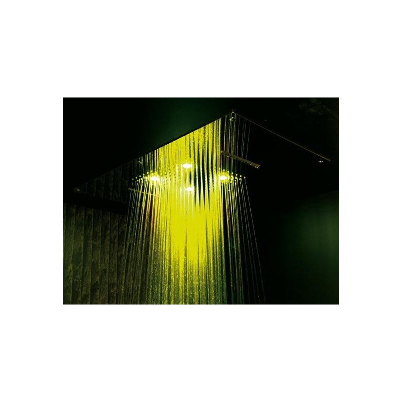Soffione cromoterapia da incasso in acciaio inox 3 getti 4 led 700x400
