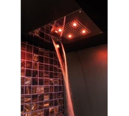 Soffione cromoterapia da incasso in acciaio inox 3 getti 4 led 550x400