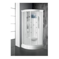 ETERNITE' Cabina doccia multifunzione 90x90xh.215 cm. con idromassaggio verticale cupolino e soffione