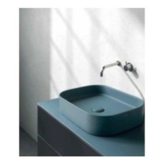 TABULAE mobile bagno sospeso cm.81x46 con lavabo finitura nero opaco / ottanio