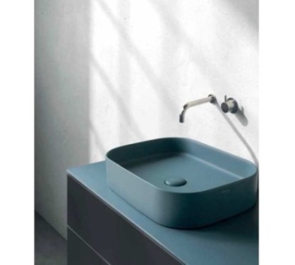 TABULAE mobile bagno sospeso cm.81x46 con lavabo finitura nero opaco / ottanio