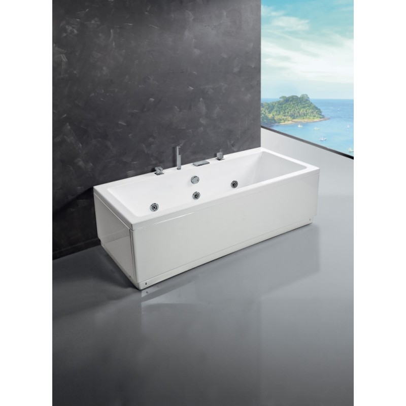 IRIS Vasca con idromassaggio con pannello frontale e due laterali 180x80xh.58 cm.