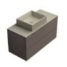 TABULAE mobile bagno sospeso cm.101x46 con lavabo finitura fango opaco / sabbia opaco