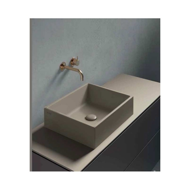 TABULAE mobile bagno sospeso cm.101x46 con lavabo finitura fango opaco / sabbia opaco