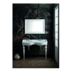 QUEEN lavabo consolle doppio bacino 120 cm. + coppia gambe QUEEN finitura bianco lucido