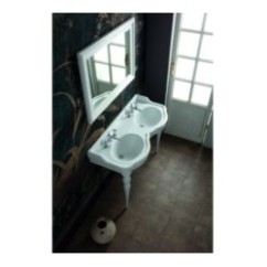 QUEEN lavabo consolle doppio bacino 120 cm. + coppia gambe QUEEN finitura bianco lucido