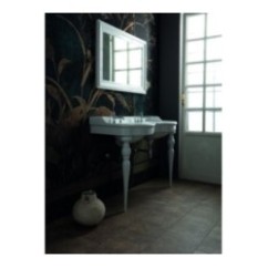 QUEEN lavabo consolle doppio bacino 120 cm. + coppia gambe QUEEN finitura bianco lucido