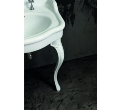 QUEEN lavabo consolle doppio bacino 120 cm. + coppia gambe VENICE finitura bianco lucido
