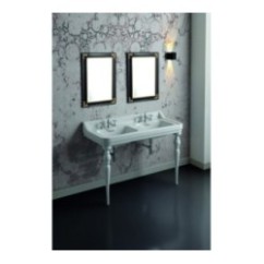 VENICE lavabo consolle doppio bacino 125 cm. + coppia gambe QUEEN finitura bianco lucido