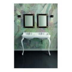 VENICE lavabo consolle doppio bacino 125 cm. + coppia gambe VENICE finitura bianco lucido