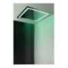 SQUARE Soffione ad incasso quadro 580x580 getto pioggia + cascata + nebbia + cornice LED in acciaio inox finitura super mirror