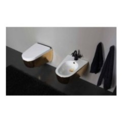 SHAPE vaso + bidet sospesi finitura luxury gold