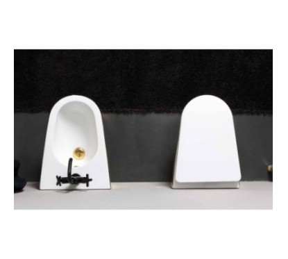 SHAPE vaso + bidet sospesi finitura luxury gold
