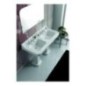 VENICE lavabo consolle doppio bacino 125 cm. + doppia colonna ALBANO finitura bianco lucido