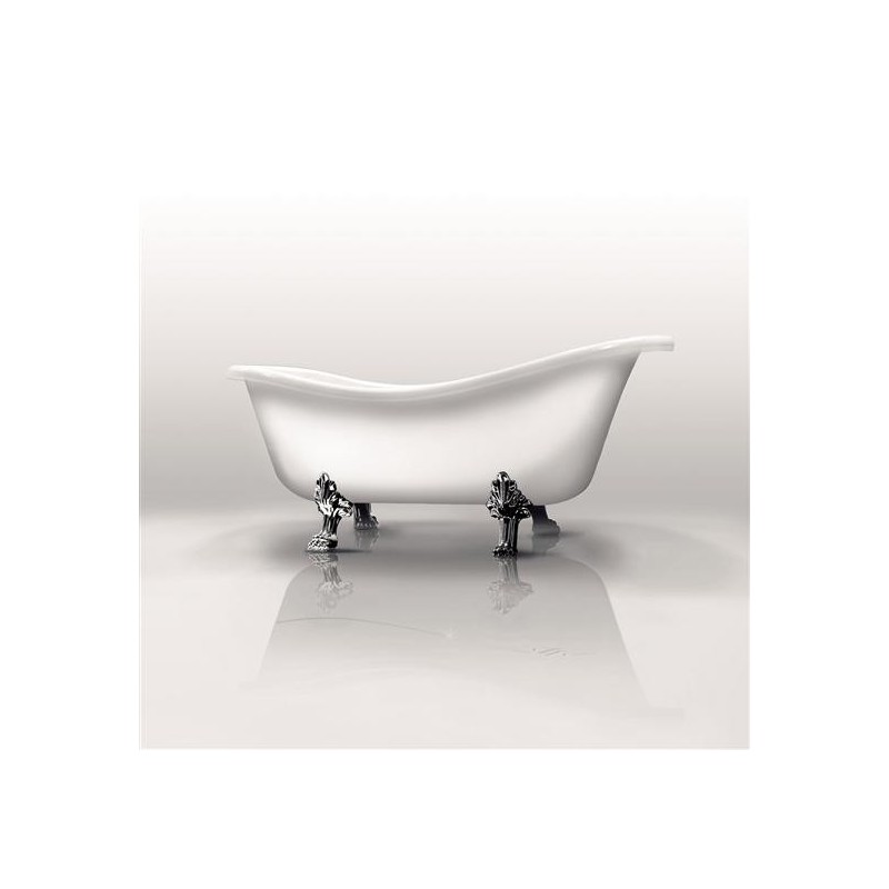 ETHOS vasca da bagno freestanding con scarico e piedi cromo